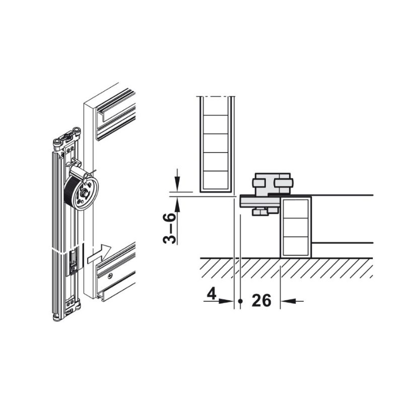 Cửa trượt xoay bằng gỗ Hafele 408.30.590 5 Cửa trượt xoay bằng gỗ Hafele 408.30.590 - Ảnh 3