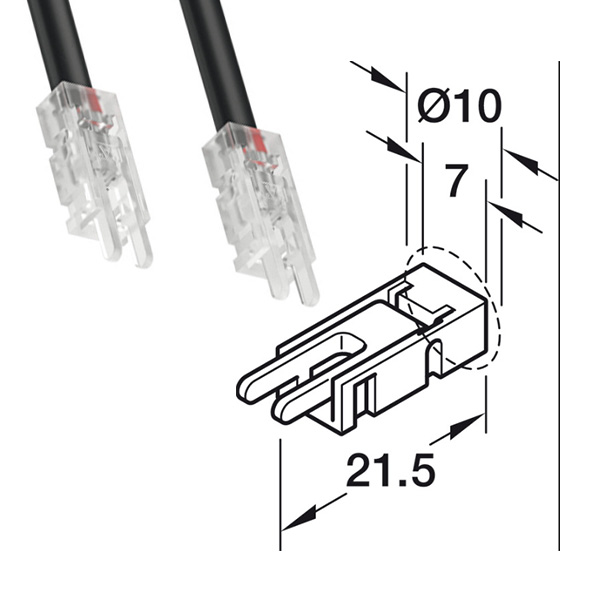 Dây nối cho dải đèn LED Hafele 833.89.196 4 Dây nối cho dải đèn LED Hafele 833.89.196