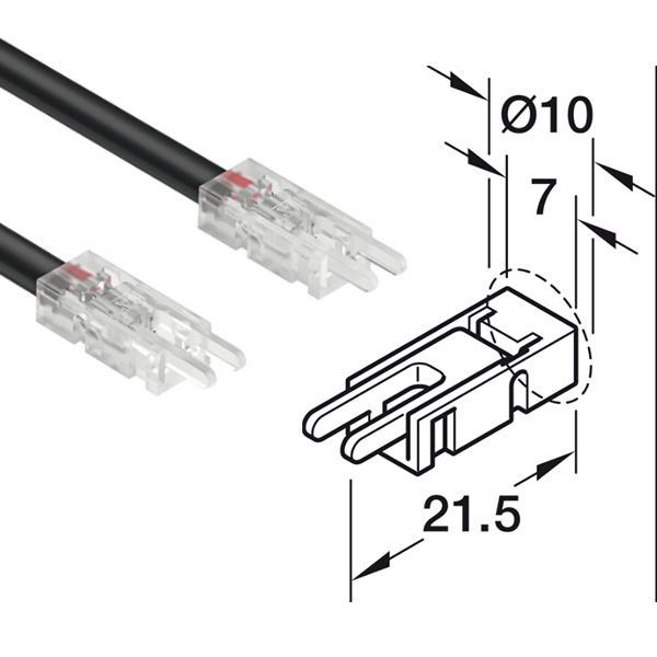 Dây nối dài cho đèn Led Hafele 833.89.194 4 Kích thước của Dây nối dài cho đèn Led Hafele 833.89.194