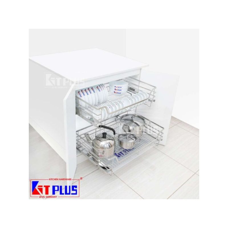 Giá xoong nồi, bát đĩa đa năng nan dẹt inox mờ Kit Plus BM VIP.60 3 Giá xoong nồi, bát đĩa đa năng nan dẹt inox mờ Kit Plus BM VIP.60
