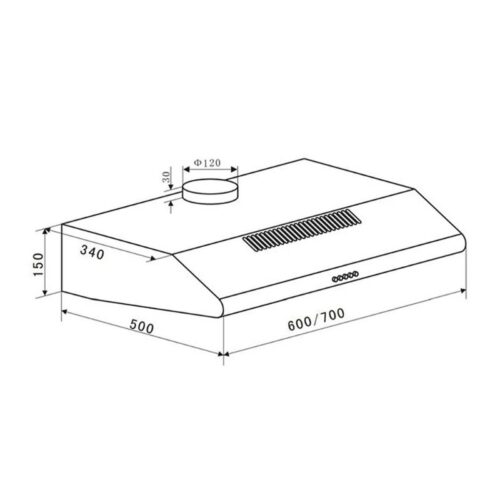 Máy hút mùi Eurosun EH-60CF19S 7 Kích thước Hình ảnh máy hút mùi Eurosun EH-60CF19S