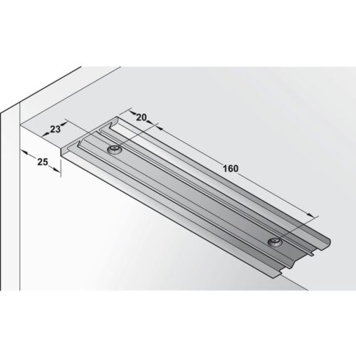 Phụ kiện cáp đỡ mặt trước với bas điều chỉnh Hafele 365.46.051 5 Kích thước của Phụ kiện cáp đỡ mặt trước với bas điều chỉnh Hafele 365.46.051