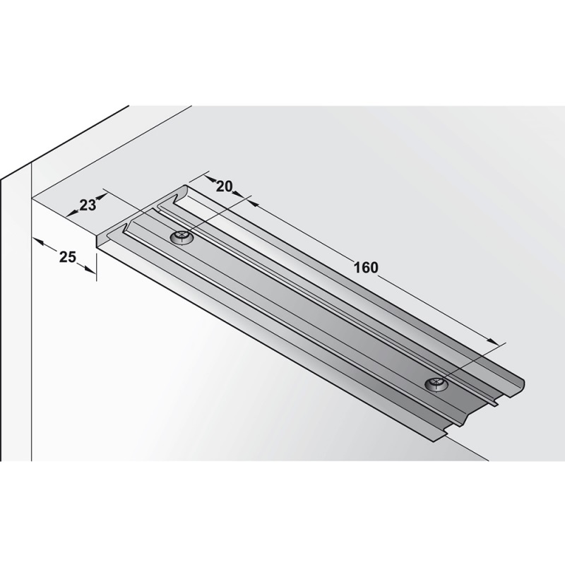 Phụ kiện cáp đỡ mặt trước với bas điều chỉnh Hafele 365.46.051 4 Kích thước của Phụ kiện cáp đỡ mặt trước với bas điều chỉnh Hafele 365.46.051