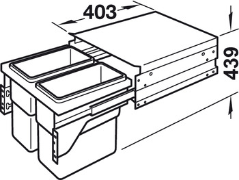 Thùng rác gắn cánh Hafele 502.73.902 2x30L cho tủ 600mm 4 Thùng rác gắn cánh Hafele 502.73.902 2x30L cho tủ 600mm