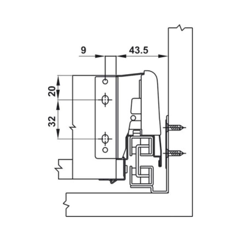 Ray hộp Hafele 552.75.705 Alto màu trắng, H84 X 500mm 6 Ray hộp Hafele 552.75.705 Alto màu trắng, H84 X 500mm