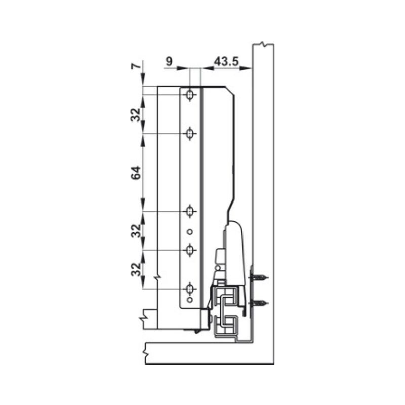Ray hộp Hafele 552.79.785 Alto B199 500mm trắng, nắp kim loại 5 Ray hộp Hafele 552.79.785 Alto B199 500mm trắng, nắp kim loại