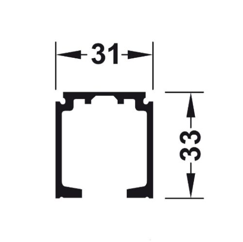 Ray trượt Hafele R31 x C33mm dài 6m 940.43.962 5 Kích thước của Ray trượt Hafele R31 x C33mm dài 6m 940.43.962