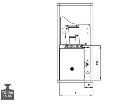 Rổ bát đĩa di động Cucina Lento 504.76.137 800mm Inox 304/ Xám 5 Kích thước của Rổ bát đĩa di động Cucina Lento 504.76.137 800mm Inox 304/ Xám