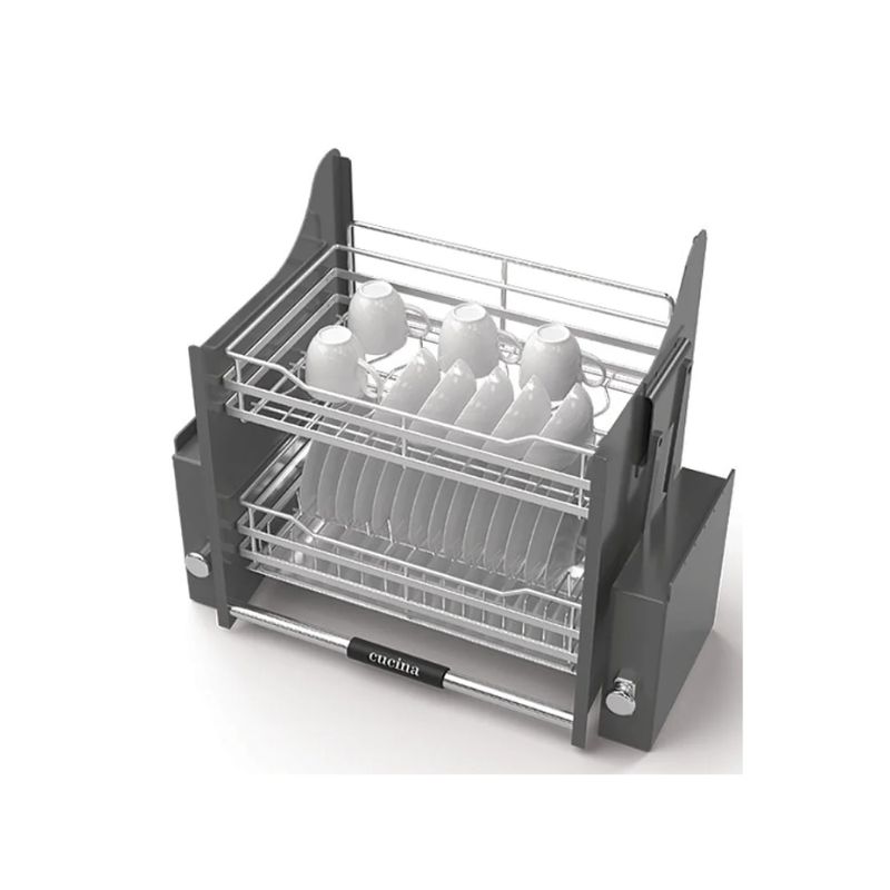 Rổ bát đĩa di động Cucina Lento 504.76.138 900mm Inox 304/ Xám 3 Rổ bát đĩa di động Cucina Lento 504.76.138 900mm Inox 304/ Xám