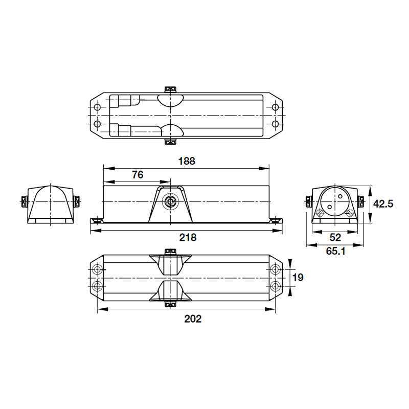 Thiết bị đóng cửa tự động 80Kg Hafele 931.77.129 4 Kích thước của Thiết bị đóng cửa tự động 80Kg Hafele 931.77.129