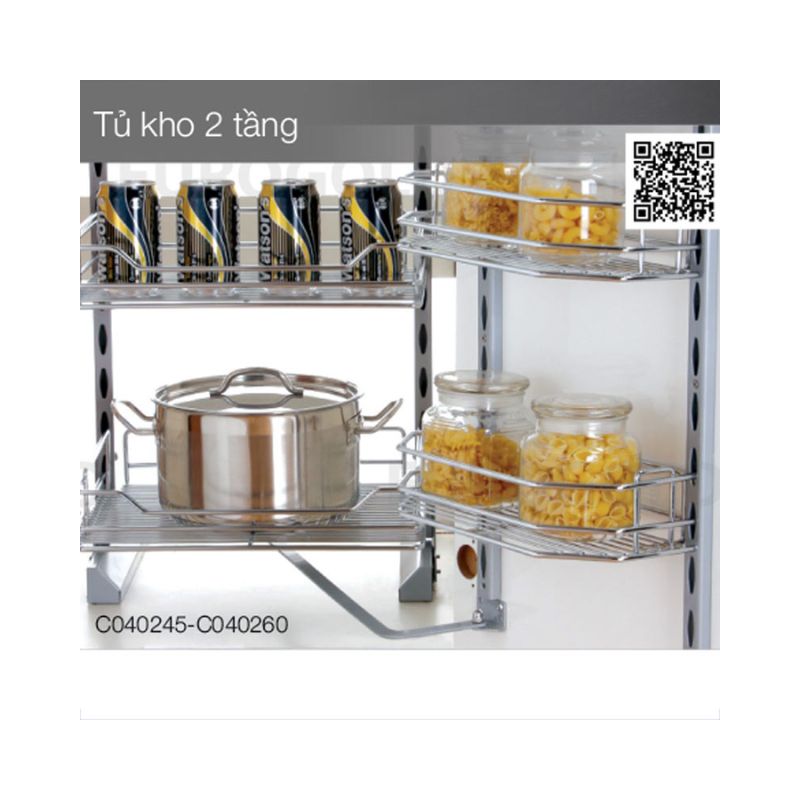 Tủ kho 2 tầng Inox hộp cánh mở Eurogod C040260 3 Tủ kho 2 tầng Inox hộp cánh mở Eurogod C040260