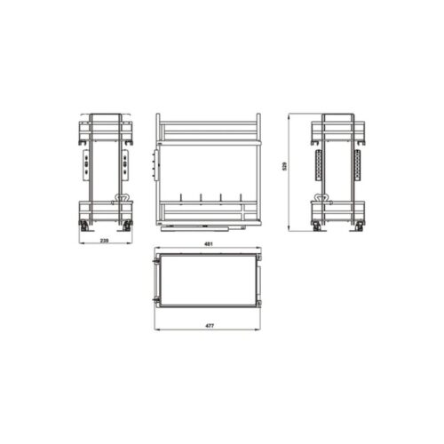 Bộ rổ gia vị Hafele Omero 549.20.823 300mm 9 Bộ rổ gia vị Hafele Omero 549.20.823 300mm