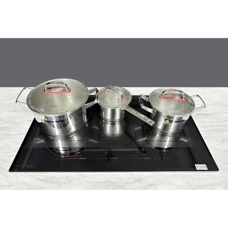 Bếp từ đôi Eurosun EU-T396Pro lắp âm 5 Bếp từ Eurosun EU-T396PRO sở hữu 3 vùng bếp nấu