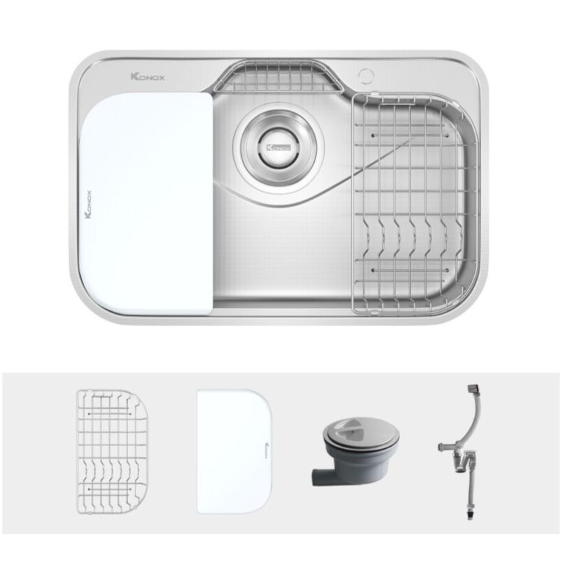 Chậu rửa bát inox 1 hố Konox Tari 7851SR 5 Trọn bộ Chậu rửa bát inox 1 hố Konox Tari 7851SR