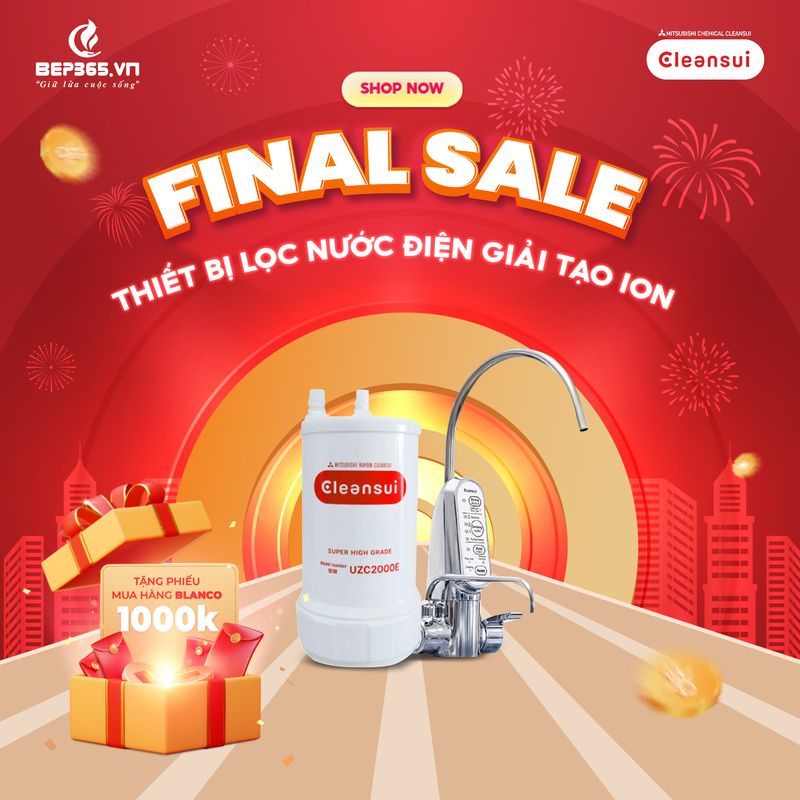 Thiết bị lọc nước điện giải tạo ion kiềm Cleansui EU301 3 Final sale thiết bị lọc nước điện giải tạo ion kiềm Cleansui EU301