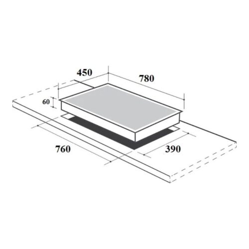 Bếp từ Canzy 3 vùng nấu CZ-ML86GA lắp âm 5 Kích thước lắp đặt bếp từ Canzy 3 vùng nấu CZ-ML86GA lắp âm