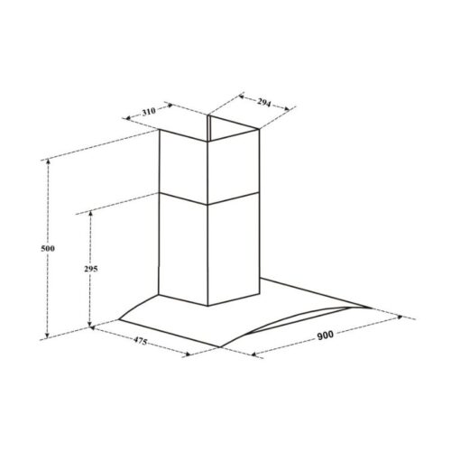 Máy hút mùi áp tường Canzy CZ 90BDS 5 Kích thước máy hút mùi áp tường Canzy CZ 90BDS