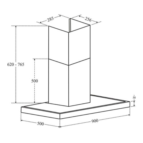 Máy hút mùi áp tường Canzy CZ B53C 6 Kích thước máy hút mùi áp tường Canzy CZ B53C
