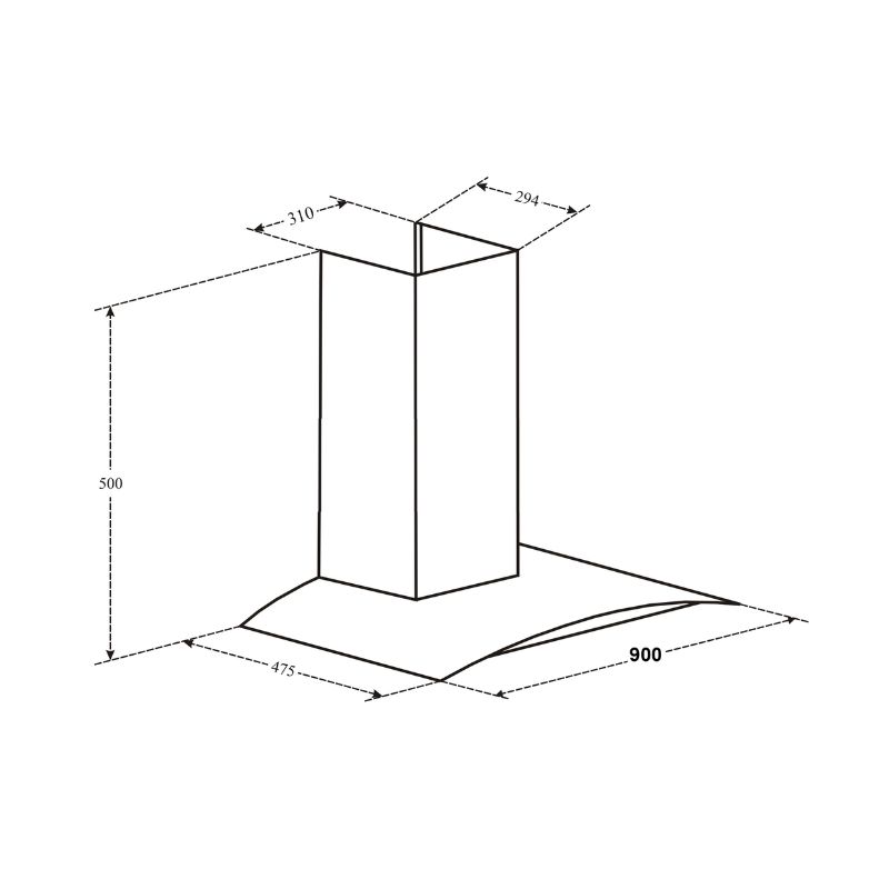 Kích thước máy hút mùi Canzy CZ 3890Q Kích thước máy hút mùi Canzy CZ 3890Q