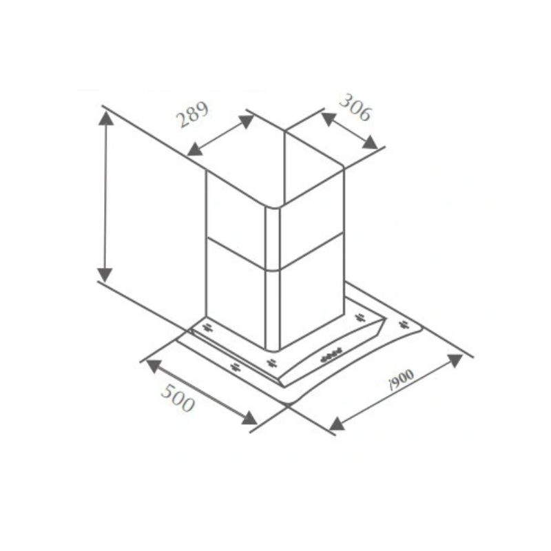Kích thước máy hút mùi Canzy CZ 3990Q Kích thước máy hút mùi Canzy CZ 3990Q