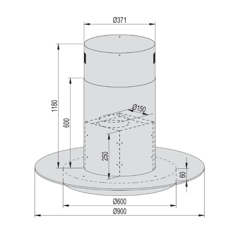 Máy hút mùi đảo Canzy CZ 890G 4 Kích thước máy hút mùi đảo Canzy CZ 890G