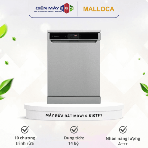 Máy rửa bát độc lập Malloca MDW14-S10TFT