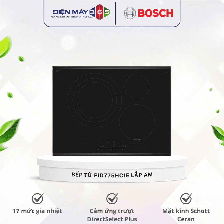 Bếp từ Bosch 3 vùng nấu PID775HC1E lắp âm 3 Bếp từ Bosch 3 vùng nấu PID775HC1E lắp âm