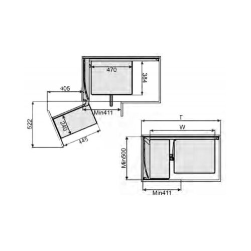 Kệ góc liên hoàn Eurogold nan Oval ELO102R 5 Kích thước kệ góc liên hoàn Eurogold nan Oval EPV102