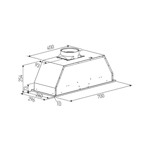 Máy hút mùi âm tủ Binova BI-28-AT-07 5 Kích thước máy hút mùi âm tủ Binova BI-28-AT-07