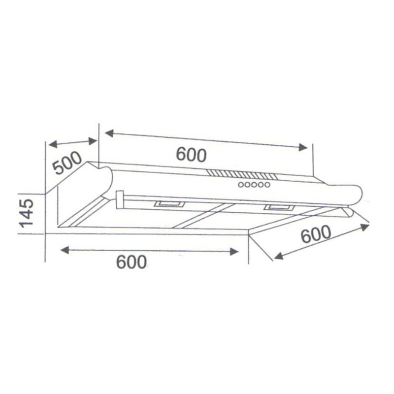 Máy hút mùi áp tường Binova BI-23-B-07 4 Kích thước máy hút mùi áp tường Binova BI-23-B-07