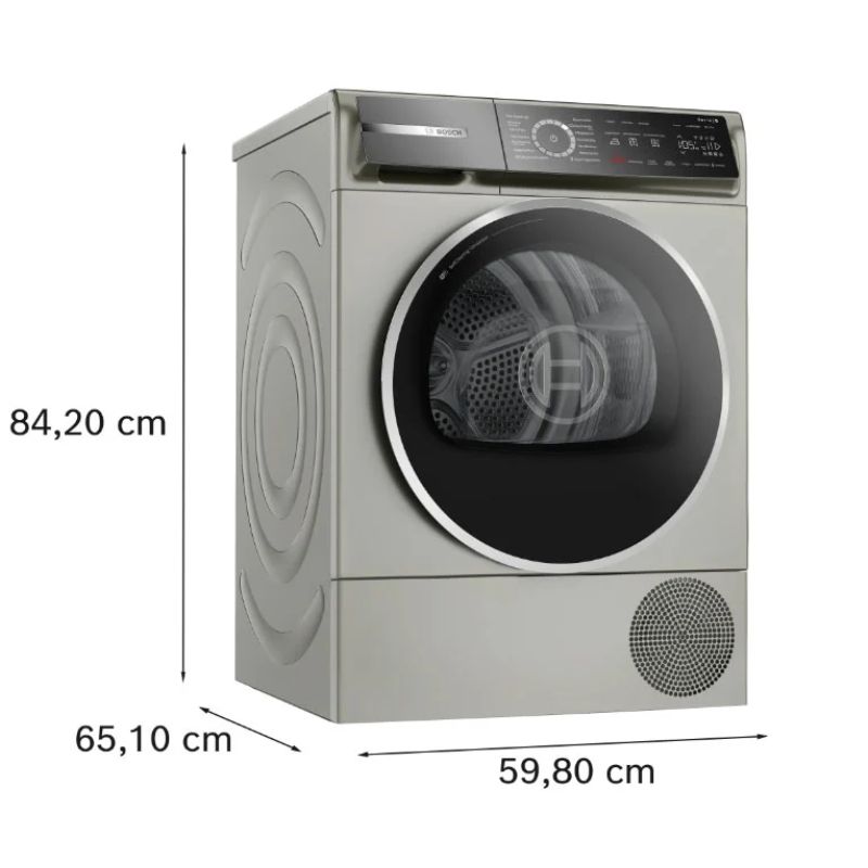 Máy sấy bơm nhiệt Bosch 9kg WQB246CX0 Serie 8 4 Kích thước máy sấy bơm nhiệt Bosch 9kg WQB246CX0 Serie 8