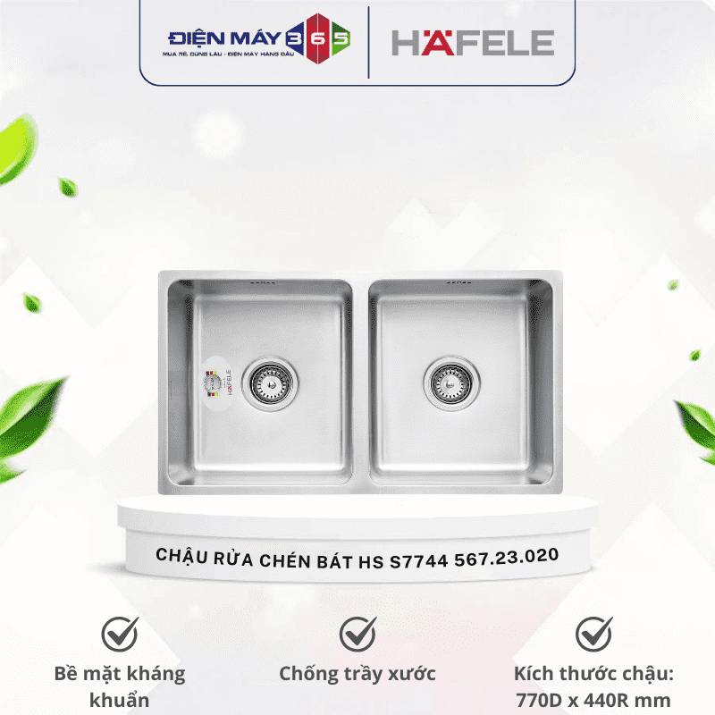 Chậu rửa chén bát Hafele HS S7744 567.23.020 3 Chậu rửa chén bát Hafele HS S7744 567.23.020