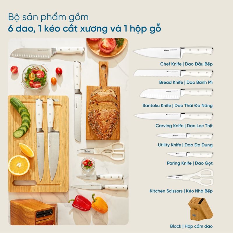 Bộ dao làm bếp cao cấp 7 món Konox Gouter 5 Ảnh bộ dao làm bếp cao cấp 7 món Konox Gouter