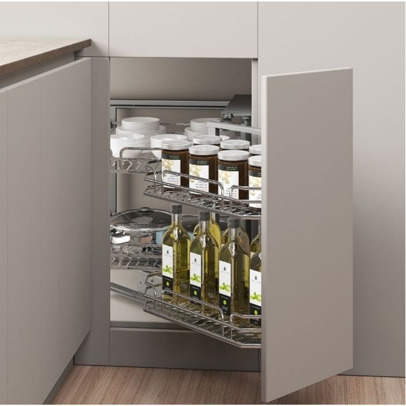 Giá góc liên hoàn Inox 304 mở phải Hafele 548.21.022 3 Giá góc liên hoàn Inox 304 mở phải Hafele 548.21.022