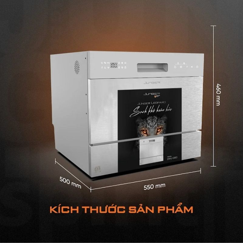 Máy rửa bát mini Junger Model DWJ-060 5 Kích thước máy rửa bát mini Junger Model DWJ-060