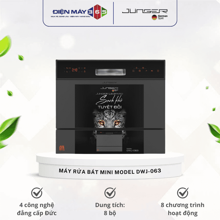 Máy rửa bát mini Junger Model DWJ-063 3 Máy rửa bát mini Junger Model DWJ-063