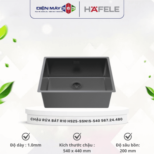 Chậu rửa bát Hafele R10 HS25-SSN1S-540 567.24.480 Titan 8 567 optimized.24.480