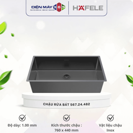 Chậu rửa bát inox 1 hố Hafele R25 HS25-SSN1S-760 567.24.482 Titan 8 567 optimized.24.482
