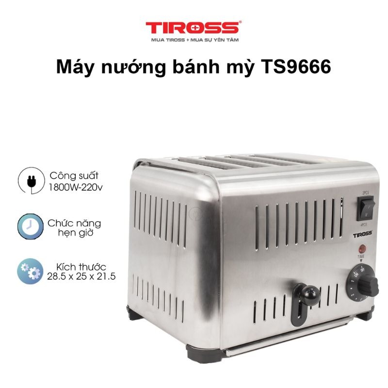 Lò nướng điện (kẹp nhảy 4 lát) Tiross TS9666 5 Ảnh lò nướng điện (kẹp nhảy 4 lát) Tiross TS9666