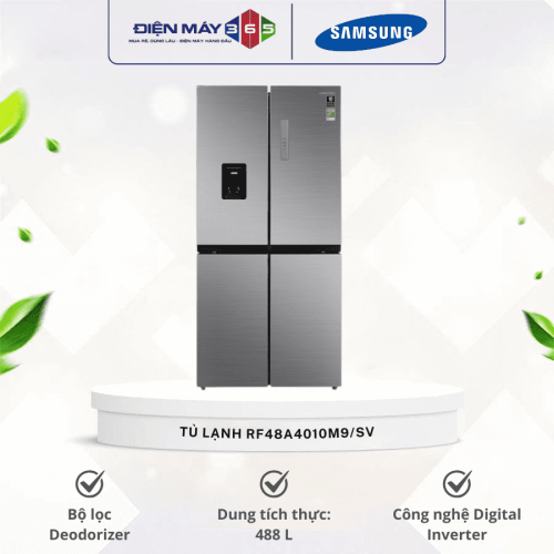 Tủ lạnh 4 cánh 488 lít Samsung RF48A4010M9/SV
