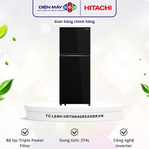 Tủ lạnh Hitachi Inverter 374 lít HRTN6408SAGBKVN