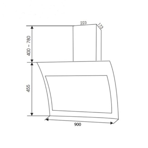 Máy hút mùi áp tường Faster FS 3689WN/BN-90 5 Kích thước máy hút mùi áp tường Faster FS 3689WN/BN-90