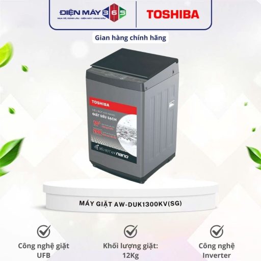 Máy Giặt Toshiba Inverter 12 Kg AW-DUK1300KV(SG) cửa trên 8 AW DUK1300KVSG