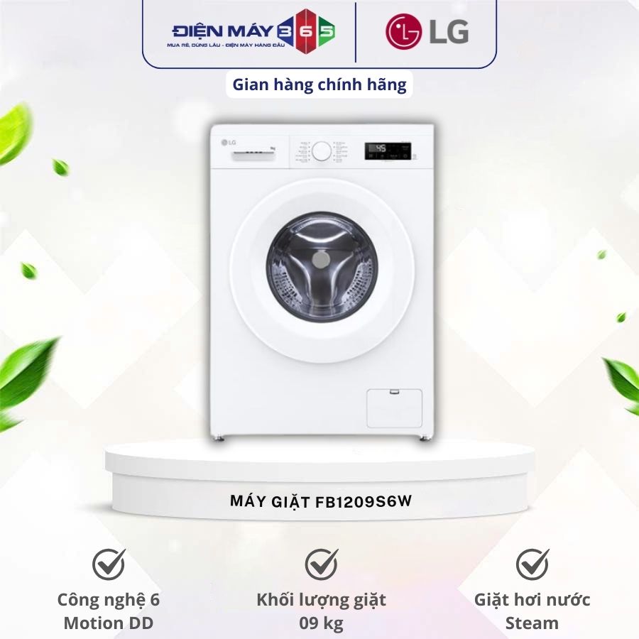 Máy Giặt LG Inverter 9 Kg FB1209S6W cửa trước 3 Máy Giặt LG Inverter 9 Kg FB1209S6W cửa trước