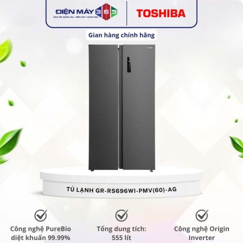 Tủ Lạnh 2 cánh side by side Inverter 555 Lít Toshiba GR-RS696WI-PMV(60)-AG