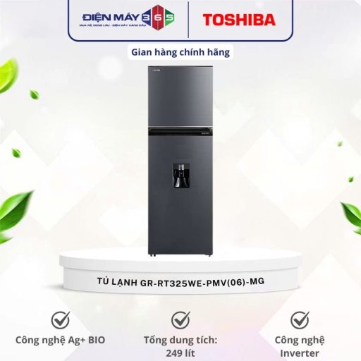 Tủ Lạnh 2 cánh Inverter 249 Lít Toshiba GR-RT325WE-PMV(06)-MG 8 GR RT325WE PMV06 MG