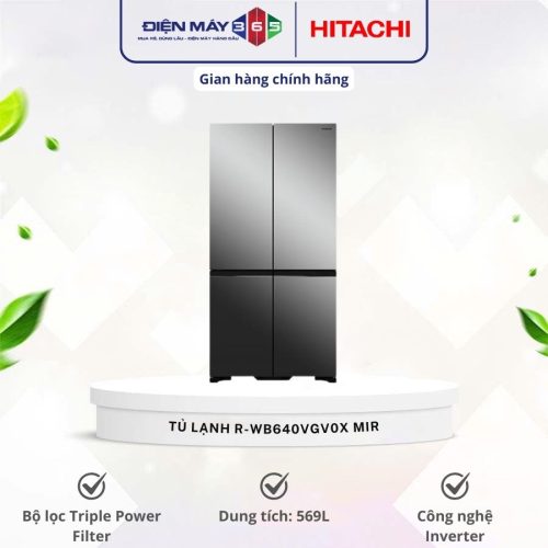 Tủ Lạnh 4 cánh Multi door Inverter 569 Lít Hitachi R-WB640VGV0X MIR