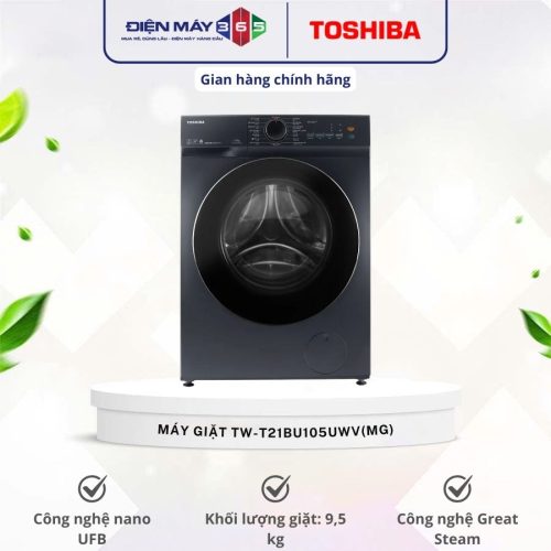 Máy Giặt Toshiba Inverter 9.5 Kg TW-T21BU105UWV(MG) cửa trước