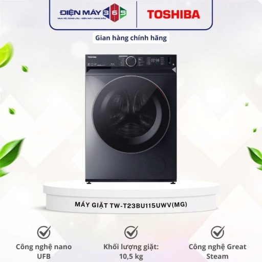 Máy Giặt Toshiba Inverter 10.5 Kg TW-T23BU115UWV(MG) cửa trước 6 TW T23BU115UWVMG