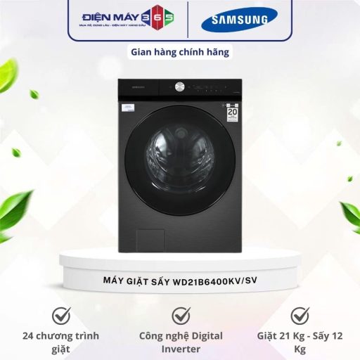 Máy Giặt Sấy Samsung Inverter Giặt 21 Kg - Sấy 12 Kg WD21B6400KV/SV 12 WD21B6400KV SV